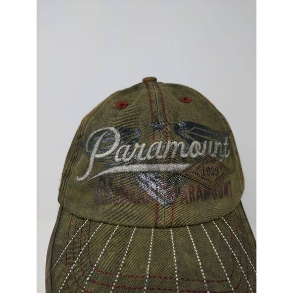 Paramount Apparel International Strapback Hat Green OSFA Embroidered Spell Out - Picture 3 of 11